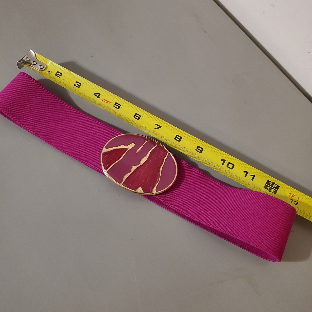 Vintage Pink Belt With Geode Buckle Medium - Picture 5 of 6
